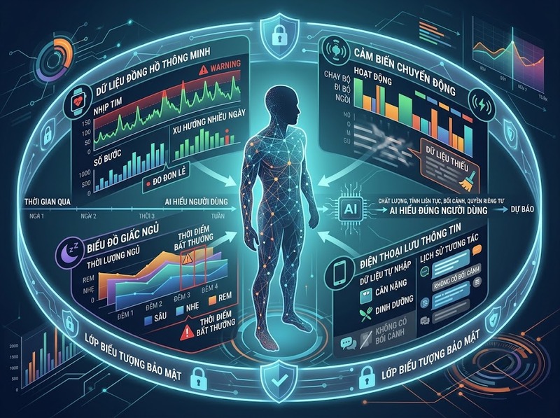 AI trong ứng dụng sức khỏe phân tích dữ liệu để cá nhân hóa gợi ý ra sao?