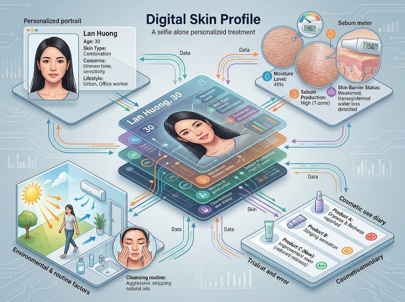 Cá nhân hóa chăm sóc da bằng công nghệ dựa trên dữ liệu nào?