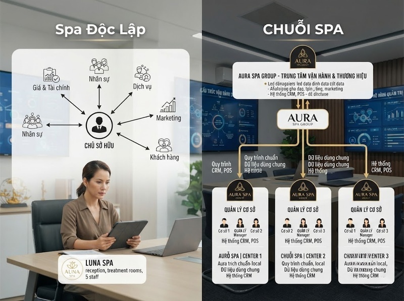 Chuỗi spa và spa độc lập khác nhau thế nào về mô hình kinh doanh?