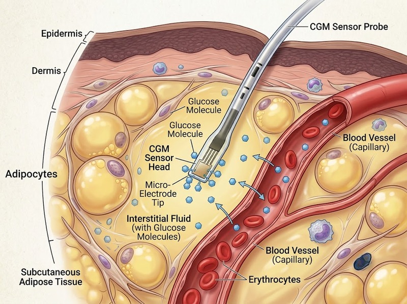 Công nghệ CGM đo glucose liên tục và truyền dữ liệu như thế nào?