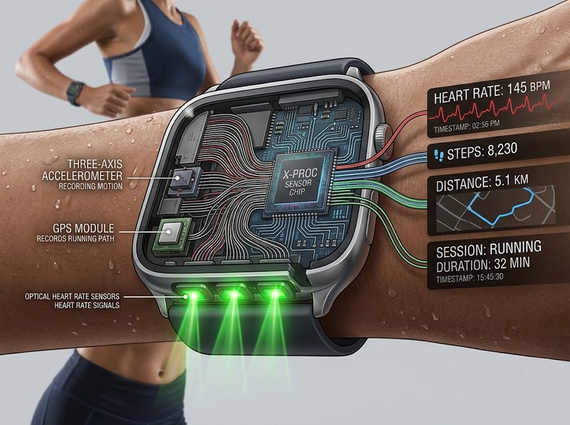 Dữ liệu được đồng bộ smartwatch với ứng dụng sức khỏe qua những bước nào?