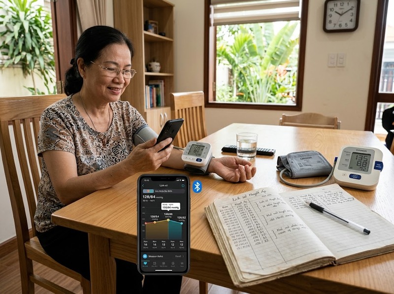 Máy đo huyết áp thông minh khác biệt ở kết nối và quản lý dữ liệu ra sao?