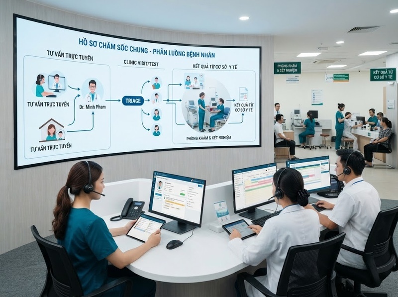 Mô hình chăm sóc sức khỏe online offline kết nối dịch vụ ra sao?