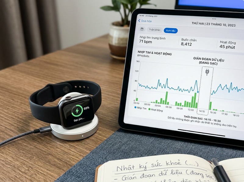 Pin smartwatch theo dõi sức khỏe quyết định độ liên tục của dữ liệu ra sao?
