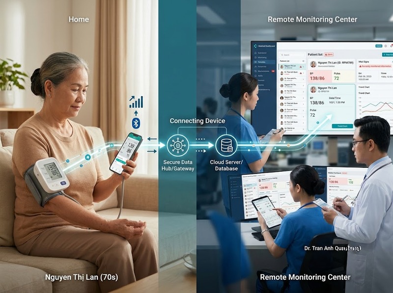 Remote patient monitoring kết nối bệnh nhân, thiết bị và cơ sở y tế ra sao?