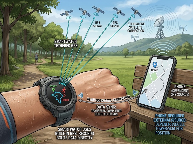 Smartwatch GPS độc lập có lợi thế gì khi theo dõi vận động ngoài trời?