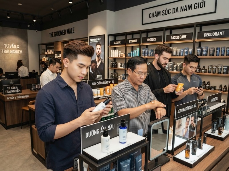 Thị trường mỹ phẩm nam tăng trưởng khi nhu cầu làm đẹp thay đổi