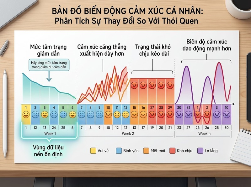Ứng dụng theo dõi tâm trạng phát hiện xu hướng cảm xúc từ dữ liệu thế nào?