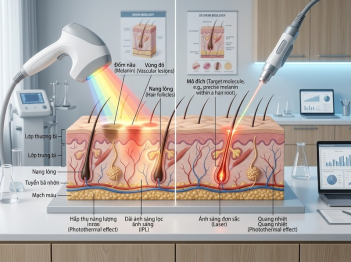 So sánh IPL và laser trong ứng dụng làm đẹp